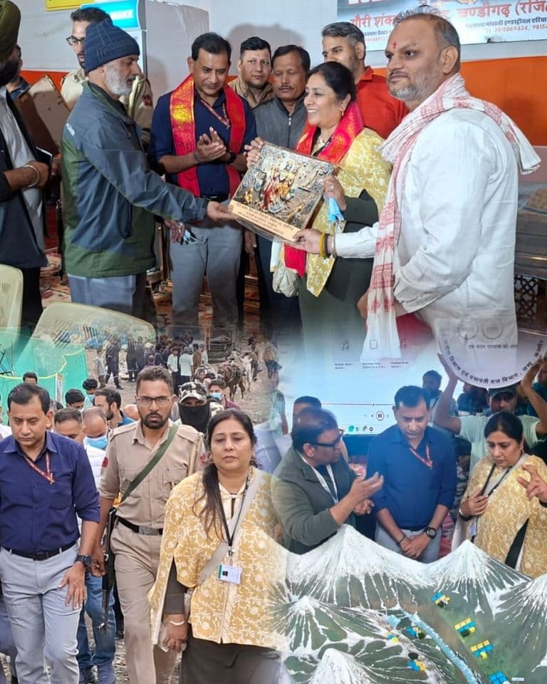 Kamal Kishore Soan reviews sanitation arrangements at Baltal