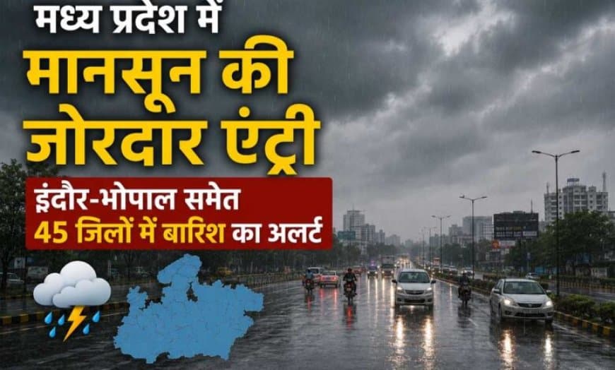 MP में मानसून की धमाकेदार एंट्री, 45 जिलों में मूसलाधार बारिश का अलर्ट